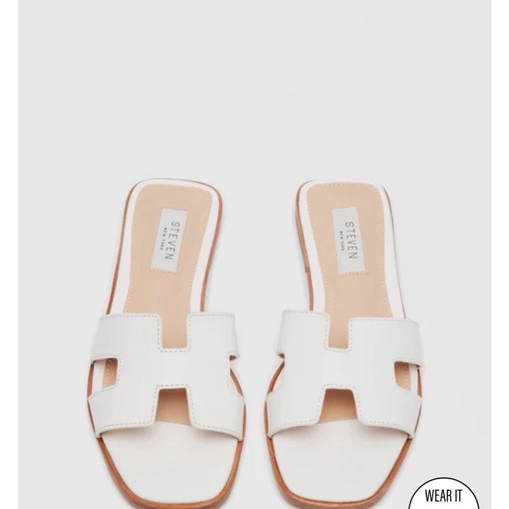 White Steve Madden Sandal Hermes look alike